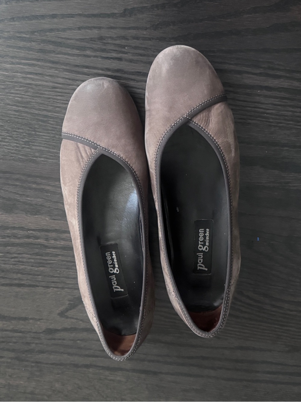 Paul Green Women’s Taupe Suede Ballet Flatsu
